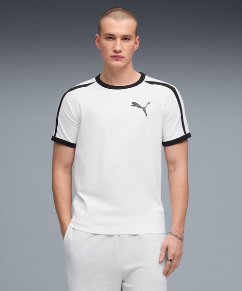 PUMA(プーマ)の「PUMA プーマ メンズ T7 ビッグ キャット リンガー 半袖 Tシャツ(Tシャツ/カットソー・メンズ・ホワイト/ブラック・LARGE/SMALL/MEDIUM/XX-LARGE/X-LARGE)」の2枚目の写真