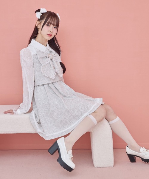 リボンデザインツイードワンピース（ワンピース）｜ROJITA（ロジータ