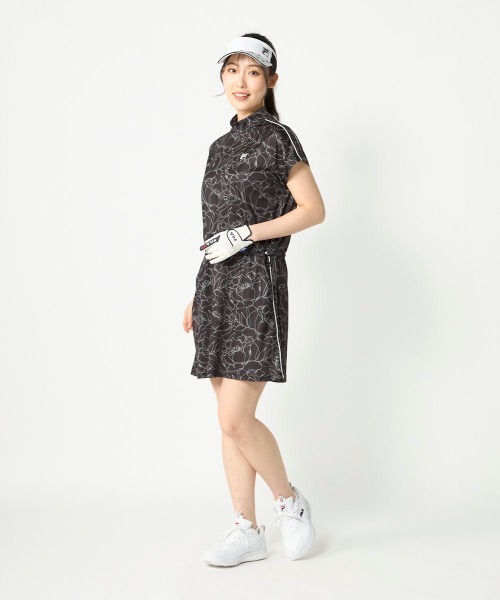 FILA GOLF（フィラゴルフ ）の「【FILA GOLF:フィラゴルフ】レディースパイピングワンピース　冷感カノコ素材　ゴルフ（ワンピース・レディース・ホワイト/ピンク/ブラック・X-LARGE/LARGE/MEDIUM）」の4枚目の写真