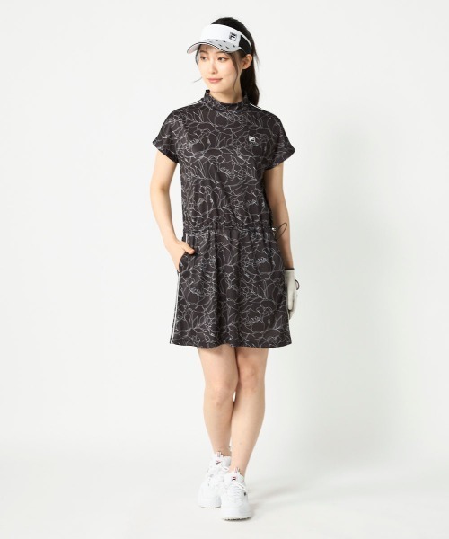 FILA GOLF（フィラゴルフ ）の「【FILA GOLF:フィラゴルフ】レディースパイピングワンピース　冷感カノコ素材　ゴルフ（ワンピース・レディース・ホワイト/ピンク/ブラック・X-LARGE/LARGE/MEDIUM）」の5枚目の写真