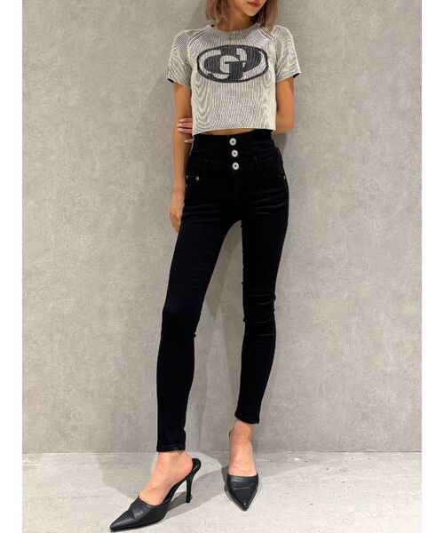 GYDA（ジェイダ）の「【TINY低身長さん向け】ハイウエストウエストクロススキニーデニムパンツ（デニムパンツ・レディース・インディゴブルー/ライトブルー/ブラック・MEDIUM/X-SMALL/SMALL）」の17枚目の写真