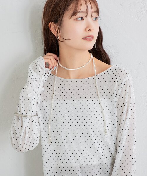 mystic（ミスティック）の「パールラインチョーカーネックレス（リング・レディース・オフホワイト・ONE SIZE）」の5枚目の写真