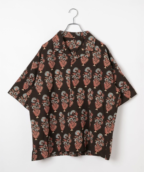 BAYFLOW（ベイフロー）の「インド柄オープンカラーシャツ（シャツ/ブラウス・メンズ・ブラウン/ブルー/ブラック・LARGE/MEDIUM）」の2枚目の写真