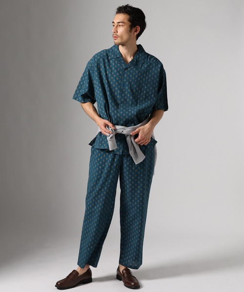 BAYFLOW（ベイフロー）の「インド柄オープンカラーシャツ（シャツ/ブラウス・メンズ・ブラウン/ブルー/ブラック・LARGE/MEDIUM）」の9枚目の写真