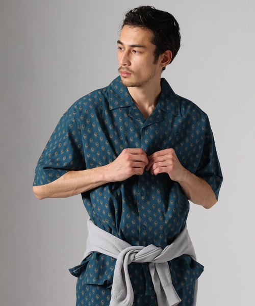 BAYFLOW（ベイフロー）の「インド柄オープンカラーシャツ（シャツ/ブラウス・メンズ・ブラウン/ブルー/ブラック・LARGE/MEDIUM）」の10枚目の写真