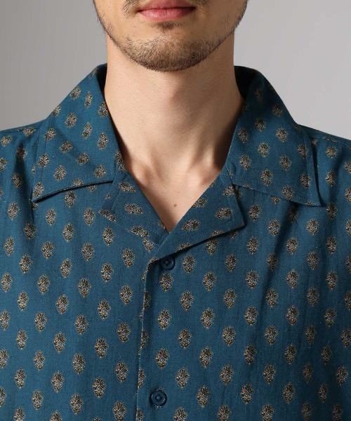 BAYFLOW（ベイフロー）の「インド柄オープンカラーシャツ（シャツ/ブラウス・メンズ・ブラウン/ブルー/ブラック・LARGE/MEDIUM）」の15枚目の写真
