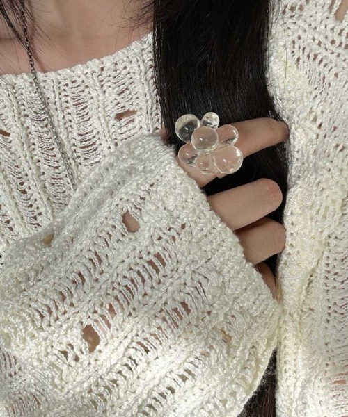 Vipoa(ヴィポア)の「flowermotif clear ring(リング・レディース・クリア・ONE SIZE)」の21枚目の写真