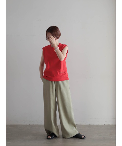 FIL DE FER(フィルデフェール)の「【予約】ランダムヘリンボーン イージーワイドパンツ(その他パンツ・レディース・イエロー/カーキ・FREE)」の11枚目の写真
