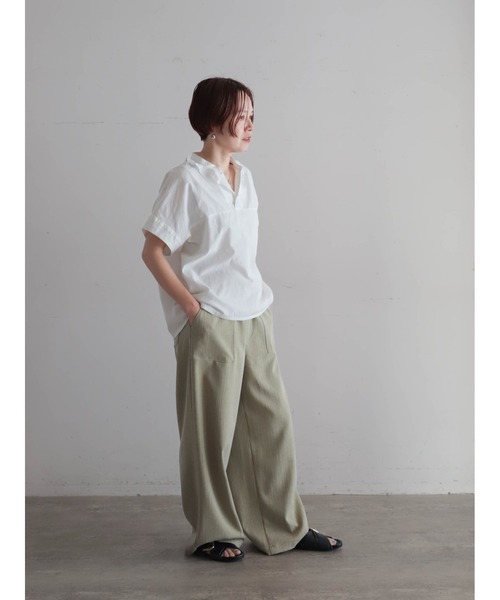 FIL DE FER(フィルデフェール)の「【予約】ランダムヘリンボーン イージーワイドパンツ(その他パンツ・レディース・イエロー/カーキ・FREE)」の15枚目の写真