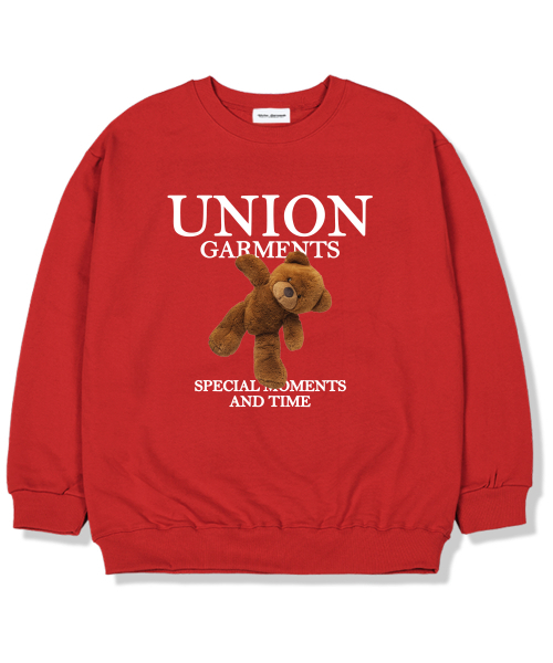 Union Garments(ユニオンガーメンツ)の「モーメント 裏起毛オーバーサイズ スウェットシャツ レッド(スウェット・レディース・その他・L/XL/XXL)」の1枚目の写真