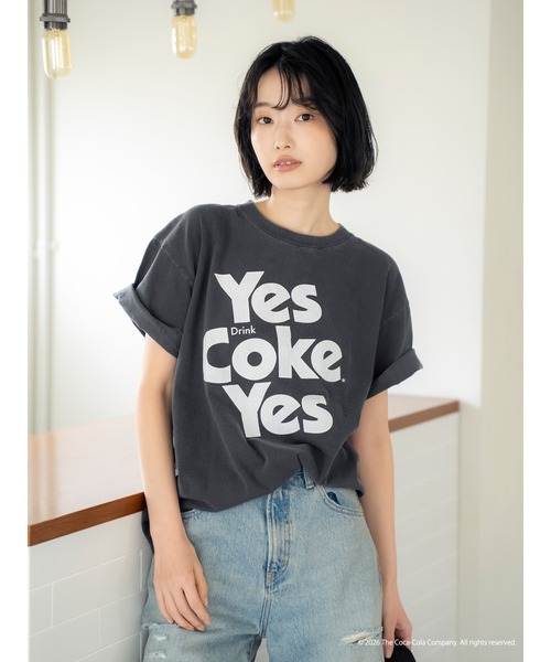 Ungrid(アングリッド)の「Coca Cola Tee(Tシャツ/カットソー・レディース・チャコールグレー/レッド・FREE)」の3枚目の写真