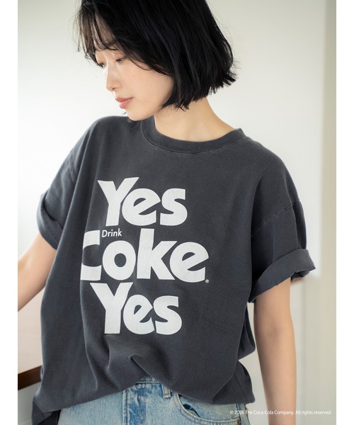 Ungrid(アングリッド)の「Coca Cola Tee(Tシャツ/カットソー・レディース・チャコールグレー/レッド・FREE)」の5枚目の写真