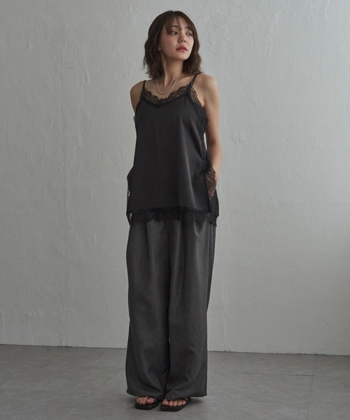 notch.(ノッチ)の「サイドスリットレースサテンキャミ(キャミソール・レディース・オフホワイト/ブラック・M)」の18枚目の写真