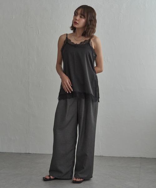 notch.(ノッチ)の「サイドスリットレースサテンキャミ(キャミソール・レディース・オフホワイト/ブラック・M)」の19枚目の写真