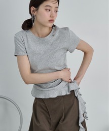 LOSCa（ロスカ）の「アシンメトリーフリルTシャツ（Tシャツ/カットソー）」