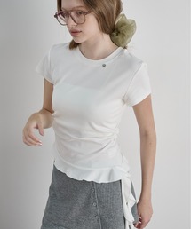 アシンメトリーフリルTシャツ