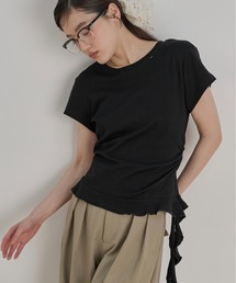 アシンメトリーフリルTシャツ