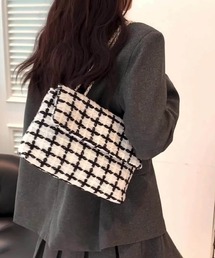L LABEL（エルラベル）の「チェックツイードフラップショルダーバッグ（ショルダーバッグ）」
