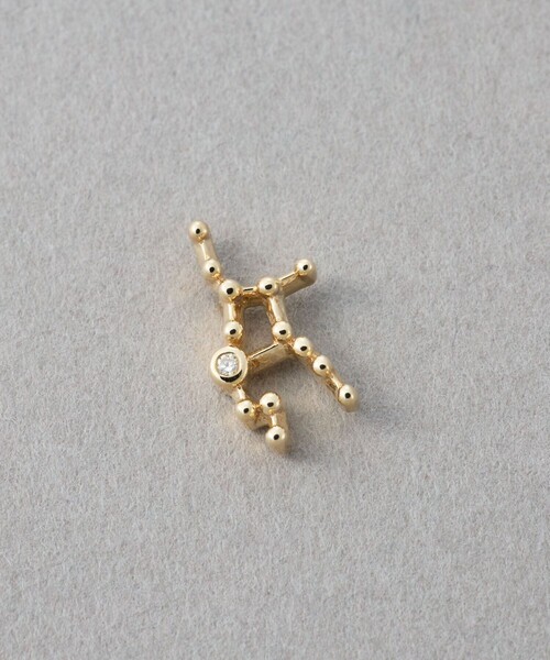 ゾディアック] K10YG ダイヤモンド ピアス /おとめ座（ピアス（片耳用