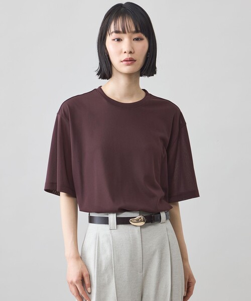 CAST:(キャストコロン)の「【CAST COLON】シアービックT(Tシャツ/カットソー・レディース・ホワイト/ブラウン系その他5/ブルー系その他2/ブラック・M)」の1枚目の写真