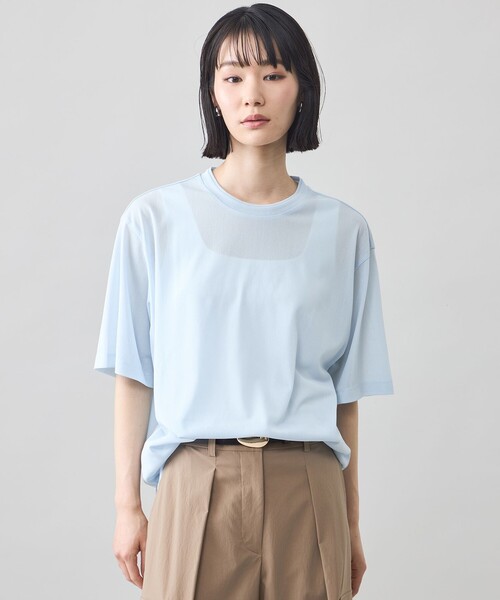 CAST:(キャストコロン)の「【CAST COLON】シアービックT(Tシャツ/カットソー・レディース・ホワイト/ブラウン系その他5/ブルー系その他2/ブラック・M)」の4枚目の写真