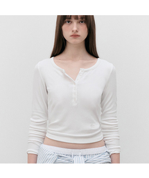 ROLAROLA | NUBASIC LACE BUTTON T-SHIRT WHITE(Tシャツ/カットソー)