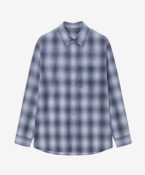 MINDBRIDGE（マインドブリッジ）の「[COUTURE]オンブレチェックオーバーサイズシャツ - 2カラー（シャツ/ブラウス・メンズ・ブルー/ベージュ・95/100/105/110）」の6枚目の写真