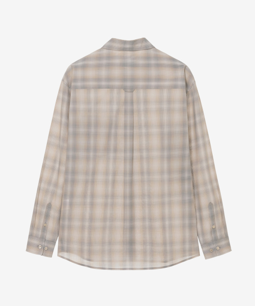 MINDBRIDGE（マインドブリッジ）の「[COUTURE]オンブレチェックオーバーサイズシャツ - 2カラー（シャツ/ブラウス・メンズ・ブルー/ベージュ・95/100/105/110）」の9枚目の写真