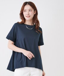 【手洗い可／日本製】バックペプラムデザイン プルオーバー