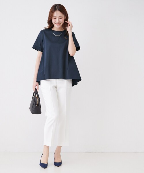 COUP DE CHANCE（クードシャンス）の「【手洗い可／日本製】バックペプラムデザイン プルオーバー（Tシャツ/カットソー・レディース・ホワイト/ネイビー/ワインレッド/ブラック・34/38）」の5枚目の写真