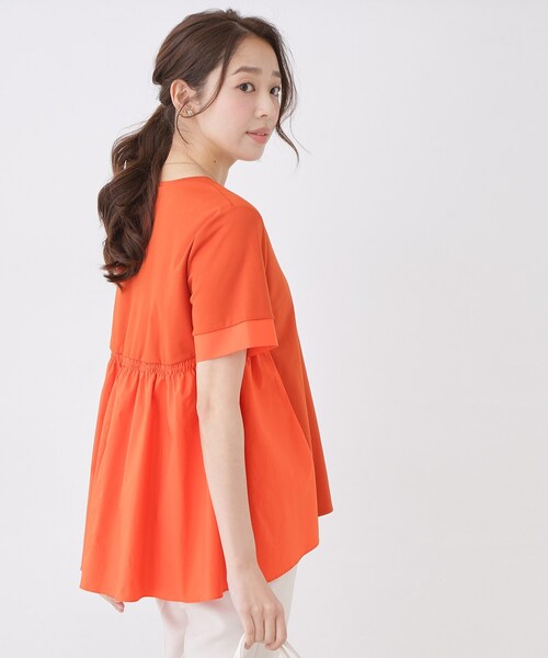 COUP DE CHANCE（クードシャンス）の「【手洗い可／日本製】バックペプラムデザイン プルオーバー（Tシャツ/カットソー・レディース・ホワイト/ネイビー/ワインレッド/ブラック・34/38）」の7枚目の写真