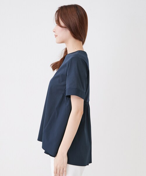 COUP DE CHANCE（クードシャンス）の「【手洗い可／日本製】バックペプラムデザイン プルオーバー（Tシャツ/カットソー・レディース・ホワイト/ネイビー/ワインレッド/ブラック・34/38）」の12枚目の写真