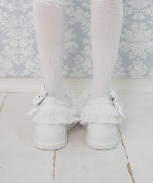 Whinny（ホワイニー）の「Whinny/ときめきふりるプリンセスシューズ（パンプス・レディース・ブラック/ホワイト・MEDIUM/LARGE）」の11枚目の写真