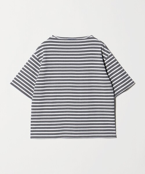 SAINT JAMES(セントジェームス)の「<SAINT JAMES>BORDER OUESSANT LOOSE/ボーダー ルーズ ドロップ Tシャツ(Tシャツ/カットソー・メンズ・ダークグレー・4/5)」の1枚目の写真