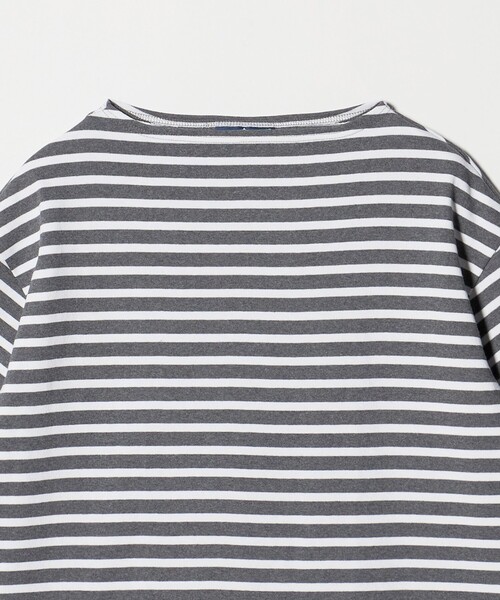 SAINT JAMES(セントジェームス)の「<SAINT JAMES>BORDER OUESSANT LOOSE/ボーダー ルーズ ドロップ Tシャツ(Tシャツ/カットソー・メンズ・ダークグレー/ナチュラル・4/5/6)」の4枚目の写真