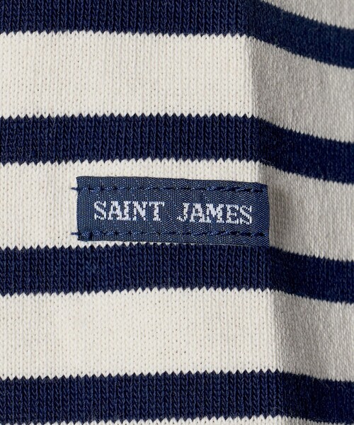 SAINT JAMES(セントジェームス)の「<SAINT JAMES>BORDER OUESSANT LOOSE/ボーダー ルーズ ドロップ Tシャツ(Tシャツ/カットソー・メンズ・ダークグレー/ナチュラル・4/5/6)」の9枚目の写真