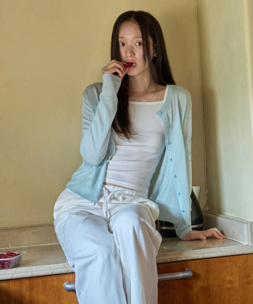 WEDNESDAYOASISFORWOMEN（ウェンズデー オアシス フォー ウーマン）の「ベイリネンカーディガン_SKY BLUE(WC26KN23)（カーディガン/ボレロ・レディース・スカイブルー・OS）」の2枚目の写真