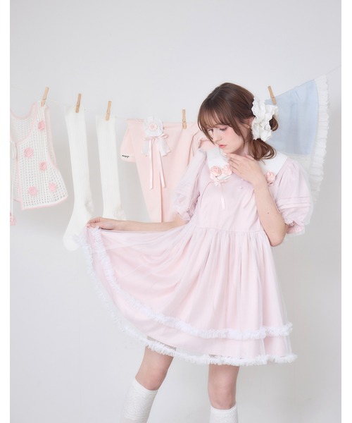 Lolime by mellfy memory(ロリミー バイ メルフィーメモリー)の「bouquet of roses dress(ワンピース・レディース・アイボリー/ピンク・M/LL)」の11枚目の写真