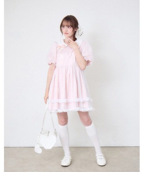 Lolime by mellfy memory(ロリミー バイ メルフィーメモリー)の「bouquet of roses dress(ワンピース・レディース・アイボリー/ピンク・M/LL)」の12枚目の写真