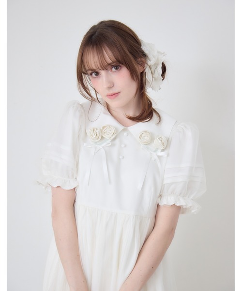 Lolime by mellfy memory(ロリミー バイ メルフィーメモリー)の「bouquet of roses dress(ワンピース・レディース・アイボリー/ピンク・M/LL)」の4枚目の写真