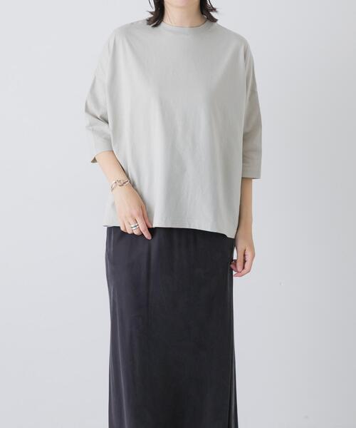 かぐれ(カグレ)の「ワイド6分袖プルオーバー(Tシャツ/カットソー・レディース・スミクロ/グレー系その他/オフホワイト・FREE)」の3枚目の写真