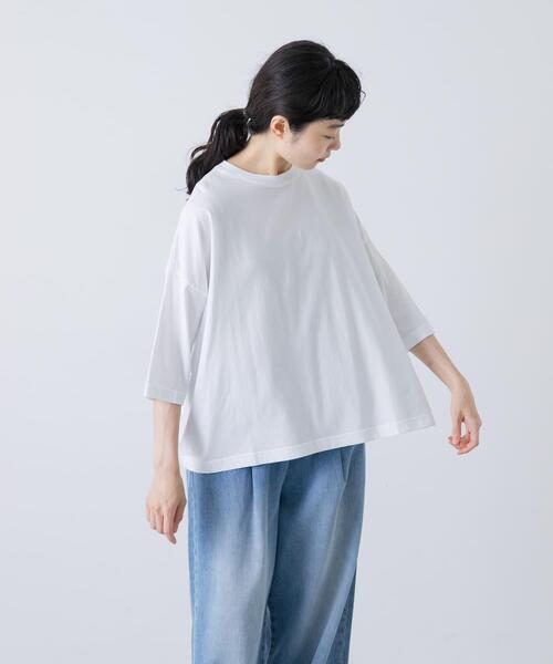 かぐれ(カグレ)の「ワイド6分袖プルオーバー(Tシャツ/カットソー・レディース・スミクロ/グレー系その他/オフホワイト・FREE)」の2枚目の写真