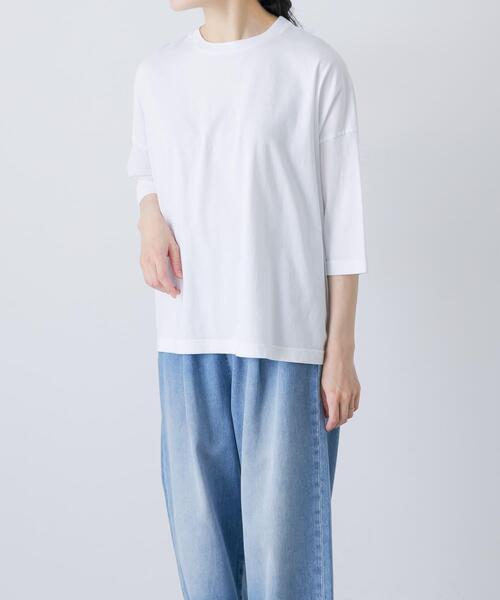 かぐれ(カグレ)の「ワイド6分袖プルオーバー(Tシャツ/カットソー・レディース・スミクロ/グレー系その他/オフホワイト/ブラウン・FREE)」の9枚目の写真