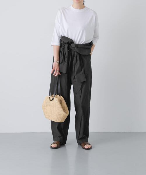 かぐれ(カグレ)の「ワイド6分袖プルオーバー(Tシャツ/カットソー・レディース・スミクロ/グレー系その他/オフホワイト/ブラウン・FREE)」の15枚目の写真
