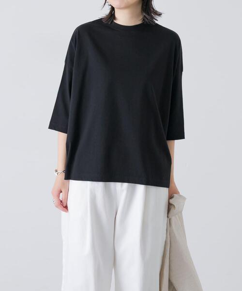 かぐれ(カグレ)の「ワイド6分袖プルオーバー(Tシャツ/カットソー・レディース・スミクロ/グレー系その他/オフホワイト/ブラウン・FREE)」の18枚目の写真