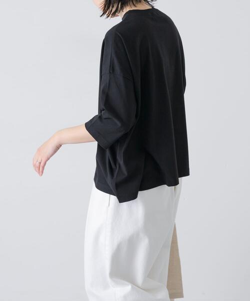 かぐれ(カグレ)の「ワイド6分袖プルオーバー(Tシャツ/カットソー・レディース・スミクロ/グレー系その他/オフホワイト/ブラウン・FREE)」の6枚目の写真