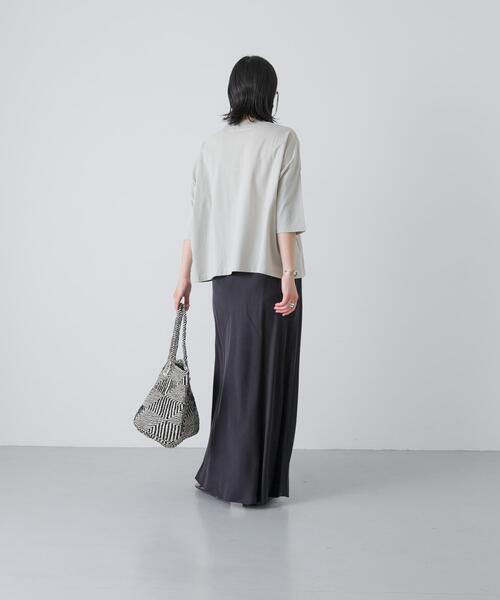 かぐれ(カグレ)の「ワイド6分袖プルオーバー(Tシャツ/カットソー・レディース・スミクロ/グレー系その他/オフホワイト・FREE)」の14枚目の写真