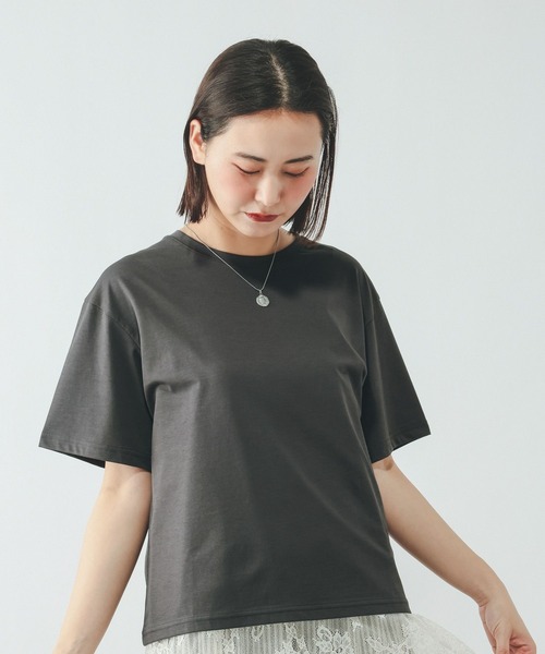 GLOBAL WORK(グローバルワーク)の「Fffit エフィット/フローズンクルーネックT/665858(Tシャツ/カットソー・レディース・ブラック/ネイビー/ホワイト系その他2/チャコールグレー・LARGE/SMALL/X-LARGE/MEDIUM)」の3枚目の写真