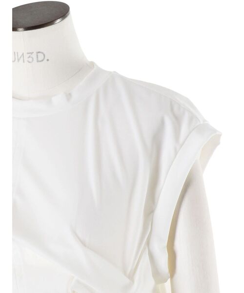 UN3D.（アンスリード）の「TUCK DRAPE SLEEVELESS TOP / タックドレープスリーブレストップ（Tシャツ/カットソー・レディース・ホワイト/ブラック・FREE）」の22枚目の写真