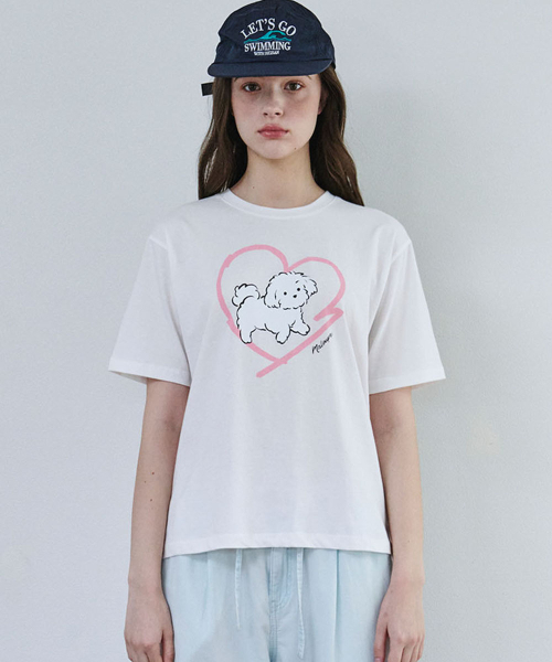 MALOUPE（マロップ）の「5220 パピーグラフィックTシャツ (ホワイト)（Tシャツ/カットソー・レディース・ホワイト・FREE）」の3枚目の写真